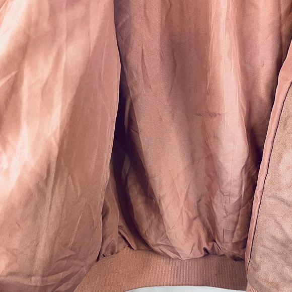 Zara Basic Dusty Pink Mauve Faux Fur Teddy Boho Bomber Jacket Size XS - Picture 12 of 15